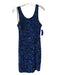 Parker Size Est M Blue Polyester Sequins Low Back Knee Length Heavy Dress Blue / Est M