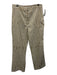 Porridge Size 8 White & Gold Metallic Thread Stripe Zip Fly Pants White & Gold / 8