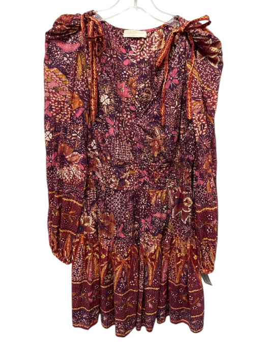 Ulla Johnson Size 8 Magenta Pink, Yellow, Orange Cotton & Viscose Flowers Dress Magenta Pink, Yellow, Orange / 8