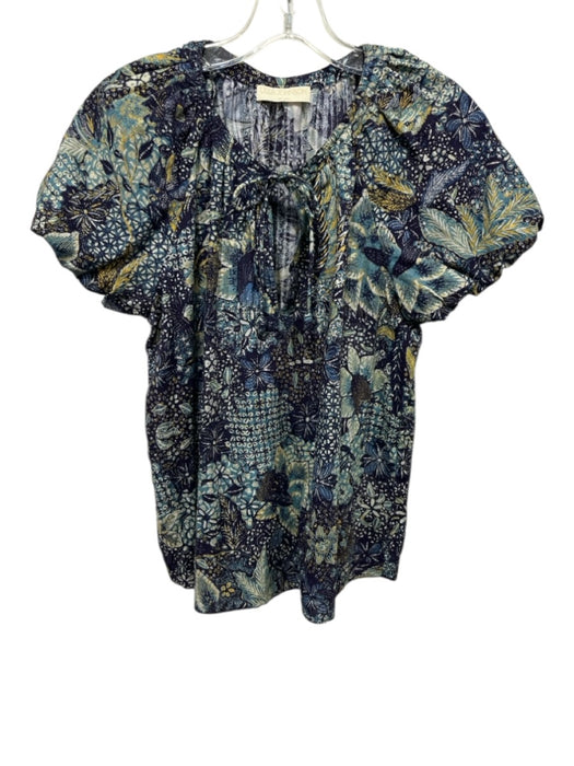 Ulla Johnson Size M / 8 Blue, Yellow & White Cotton & Viscose Abstract Print Top Blue, Yellow & White / M / 8