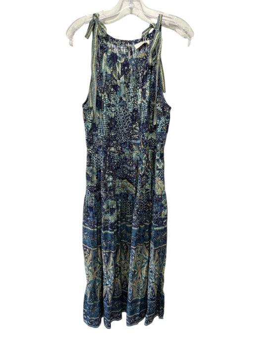 Ulla Johnson Size 8 Blue, Yellow & Green Cotton & Viscose Abstract Print Dress Blue, Yellow & Green / 8