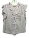 Stark X Size M Light Pink Cotton Sleeveless Ruffle Trim Button Down V Neck Top Light Pink / M