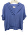 XiRENA Size S Periwinkle Blue Cotton Crinkle Short Cuffed Sleeve V Neck Boxy Top Periwinkle Blue / S