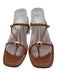 Loeffler Randall Shoe Size 8 Tan Brown Leather Thong Square Toe Buckle Sandals Tan Brown / 8