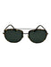 Krewe Brown, Silver & Green Acetate Gunmetal Hardware Tortoise Shell Sunglasses Brown, Silver & Green