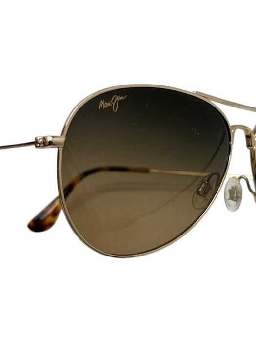 Maui Jim Brown & Gold Titanium Tortoise Shell Detail Aviator Sunglasses Brown & Gold