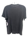 The Great Size 0 Gray & Black Cotton Round Neck Ruffle V Neck Short Sleeve Top Gray & Black / 0