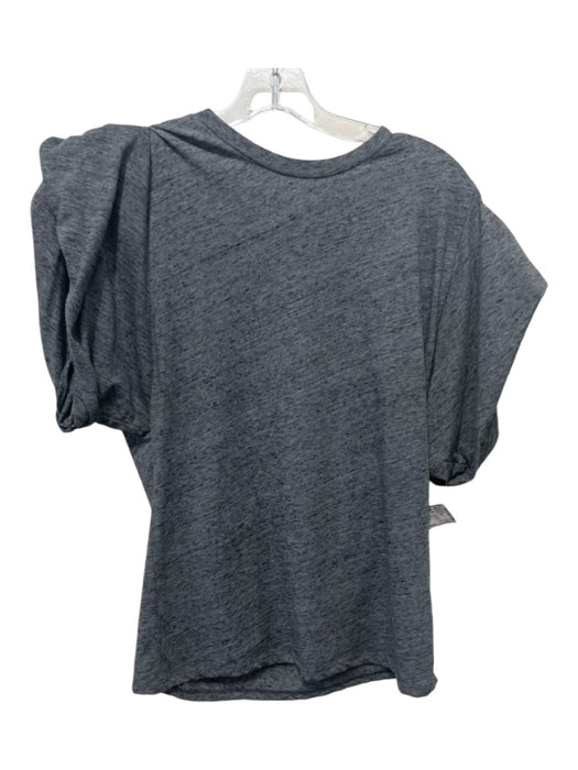 IRO Size M Gray Cotton Heathered Round Neck Shoulder Pads short sleeve Top Gray / M