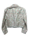 Alice + Olivia Jeans Size M White Pink Green Cotton Floral Raw Hem Crop Jacket White Pink Green / M