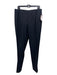 Akris Punto Size 12 Navy Blue Print Wool Blend Vertical Stripes Side Zip Pants Navy Blue Print / 12