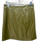 Anthropologie Size 8 Olive Green PU Leather Asymmetric Button Down A line Skirt Olive Green / 8