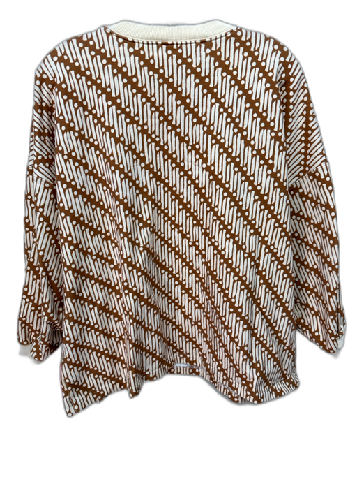 Rhode Size M Brown & Cream Cotton Ribbed Trim Abstract Geometric Jogger Pant Set Brown & Cream / M