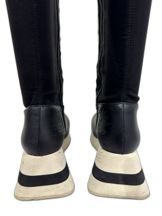 Paloma Barcelo Shoe Size 38 Black & White Leather Upper Knee High Sock Boots Black & White / 38