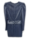 Jonathan Simkhai Size 6 Navy & Silver Polyester Long Sleeve Ribbed V Neck Dress Navy & Silver / 6