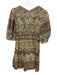 Sea New York Size M Cream, brown & gray Cotton 1/2 Balloon Sleeve Floral Dress Cream, brown & gray / M
