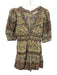 Sea New York Size M Cream, brown & gray Cotton 1/2 Balloon Sleeve Floral Dress Cream, brown & gray / M