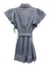 Aje. Size 10 Light Blue Cotton Short flutter sleeve Pleated Top Dress Light Blue / 10