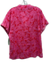 Karlie Size Medium Red & Pink Cotton Short Sleeve Floral V Neck Tunic Top Red & Pink / Medium