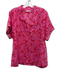 Karlie Size Medium Red & Pink Cotton Short Sleeve Floral V Neck Tunic Top Red & Pink / Medium