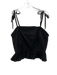 Ulla Johnson Size 4 Black Cotton Shoulder Tie Bustier Peplum Back Zip Top Black / 4
