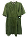 Sea New York Size 4 Olive Green Cotton Short flutter sleeve V Neck Tiered Dress Olive Green / 4