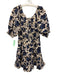 Ulla Johnson Size 6 Blue, Peach & Cream Cotton Short Balloon Sleeve Floral Dress Blue, Peach & Cream / 6