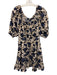 Ulla Johnson Size 6 Blue, Peach & Cream Cotton Short Balloon Sleeve Floral Dress Blue, Peach & Cream / 6