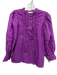 Antik Batik Size M/40 Purple Cotton Long Balloon Sleeve 1/2 Button Top Purple / M/40