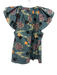 Ulla Johnson Size 2 Teal, Cream & Black Cotton Tiered Short Sleeve Floral Top Teal, Cream & Black / 2