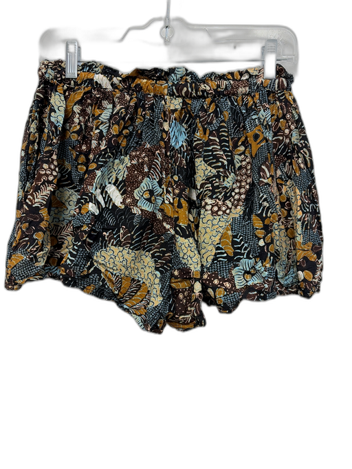 Ulla Johnson Size 2 Brown, Cream & Multi Cotton Blend Drawstring Pockets Shorts Brown, Cream & Multi / 2