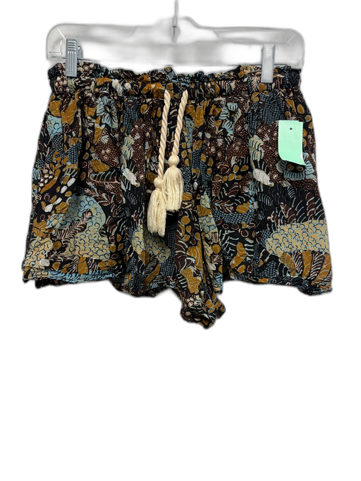 Ulla Johnson Size 2 Brown, Cream & Multi Cotton Blend Drawstring Pockets Shorts Brown, Cream & Multi / 2