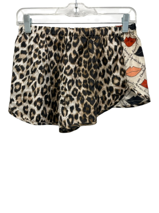 La Prestic Ouiston Size 3 Pink, Brown & Multi Silk Butterfly Leopard Shorts Pink, Brown & Multi / 3