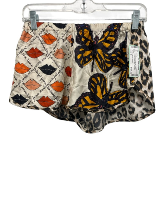 La Prestic Ouiston Size 3 Pink, Brown & Multi Silk Butterfly Leopard Shorts Pink, Brown & Multi / 3
