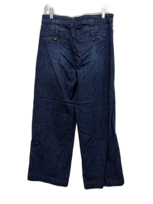 Pilcro Size 28 Dark denim Cotton Zip & Button Button Detail Mid Rise Jeans Dark denim / 28