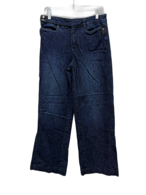 Pilcro Size 28 Dark denim Cotton Zip & Button Button Detail Mid Rise Jeans Dark denim / 28