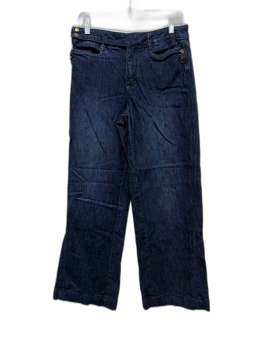 Pilcro Size 28 Dark denim Cotton Zip & Button Button Detail Mid Rise Jeans Dark denim / 28