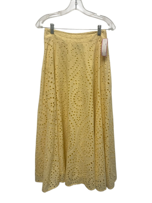 Aqua Size S Butter Yellow Cotton Sleeveless Eyelet Midi Crop Skirt Set Butter Yellow / S