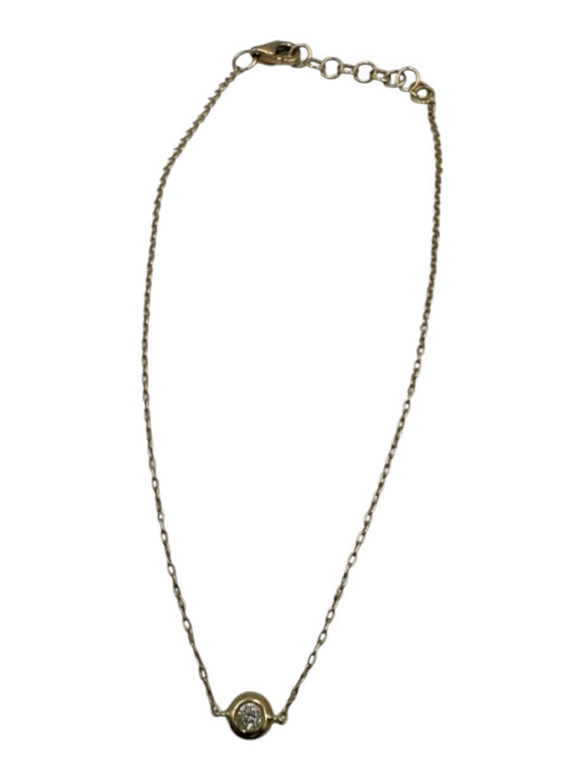 No Brand Yellow Gold 14K Diamond Chain Dainty Bracelet Yellow Gold
