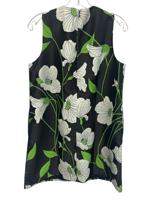 Tuckernuck Size S Black & Green Polyester Back Zip Floral Print Mini Dress Black & Green / S
