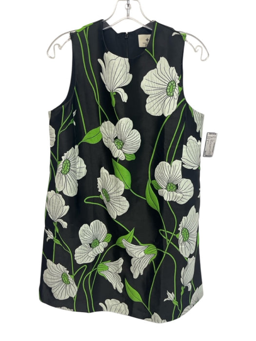 Tuckernuck Size S Black & Green Polyester Back Zip Floral Print Mini Dress Black & Green / S