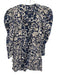 Ulla Johnson Size 2 Blue & Cream Cotton Blend Denim Floral Long Sleeve Dress Blue & Cream / 2