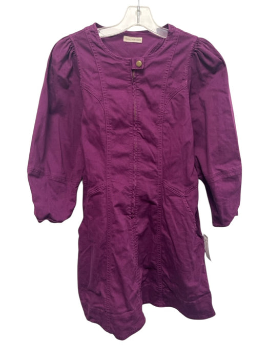 Ulla Johnson Size 4 Purple Cotton Blend Denim Long Sleeve Mini Dress Purple / 4