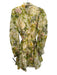 Alemais Size 8 Cream, Green, Multi Silk Blend Floral Sheer Overlay Dress Cream, Green, Multi / 8