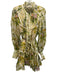 Alemais Size 8 Cream, Green, Multi Silk Blend Floral Sheer Overlay Dress Cream, Green, Multi / 8
