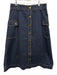Dea Kudibal Size Large Dark Wash Cotton Blend Denim Buttons Knee Length Skirt Dark Wash / Large