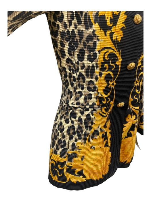 Escada by Margaretha Ley Size 36 Black & Gold Wool & Silk Button Front Jacket Black & Gold / 36