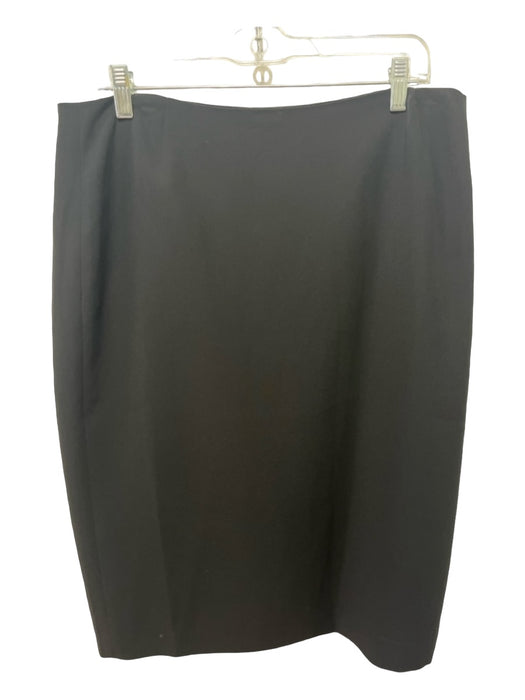 Lafayette 148 Size 12 Black Acetate Blend Mid Rise Back Zip Below Knee Skirt Black / 12