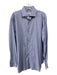 Zegna Size 16.5 Blue & White Cotton Blend Plaid Button Down Long Sleeve Shirt 16.5