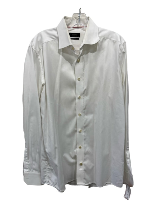 Eton Size 16.5 White Cotton Solid Button Down Men's Long Sleeve Shirt 16.5