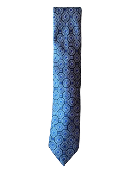 Brioni Black & Blue Silk Medallion Men's Ties